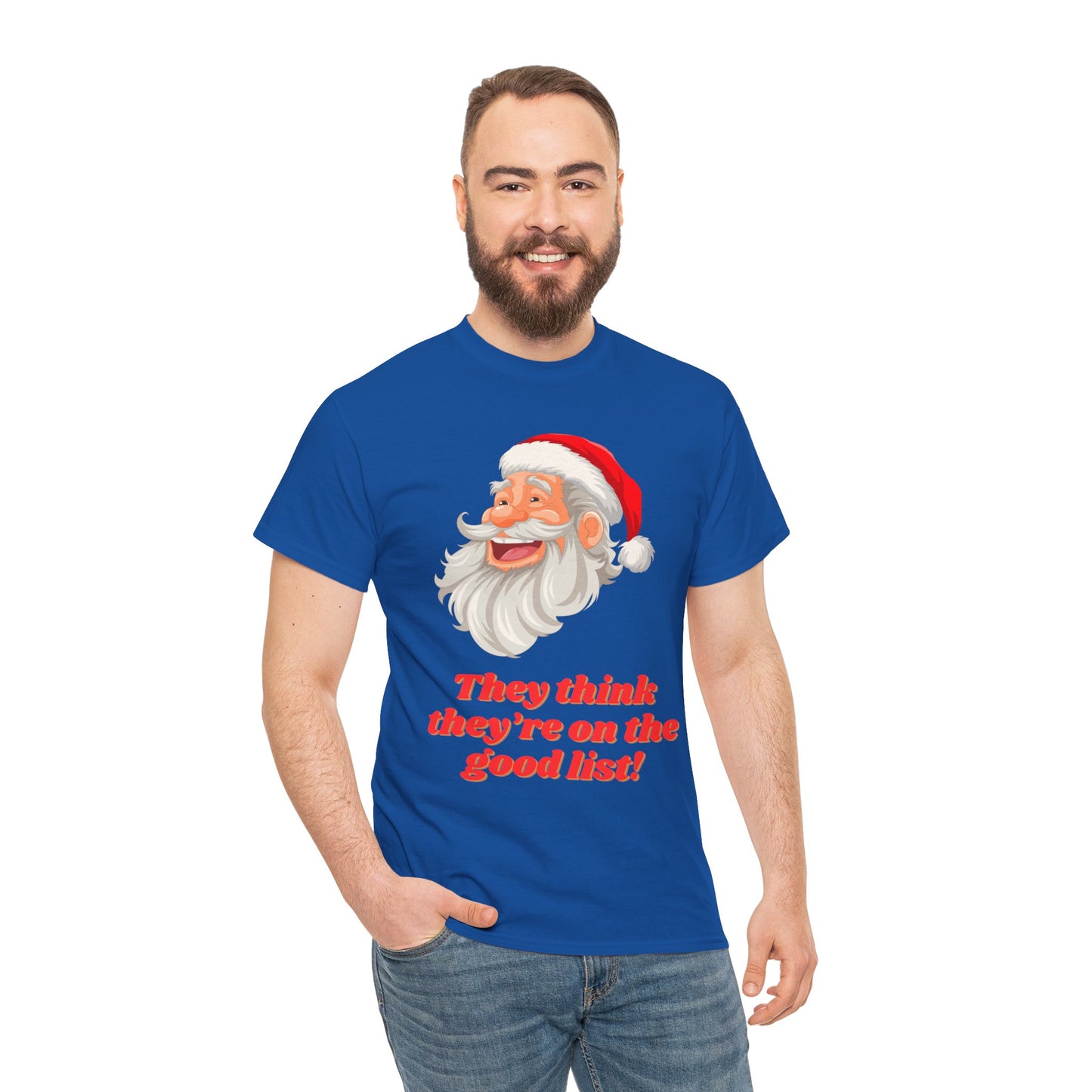 Santa's Good List Tee, Holiday T-Shirt, Fun Christmas Apparel, Unisex Graphic Tee, Funny Santa Shirt, Christmas Gift Idea