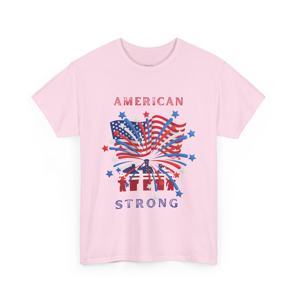 Patriotic Graphic Tee, American Strong T-Shirt, Unisex Cotton Tee, Fourth of July Shirt, Independence Day Apparel, Casual Summer Top