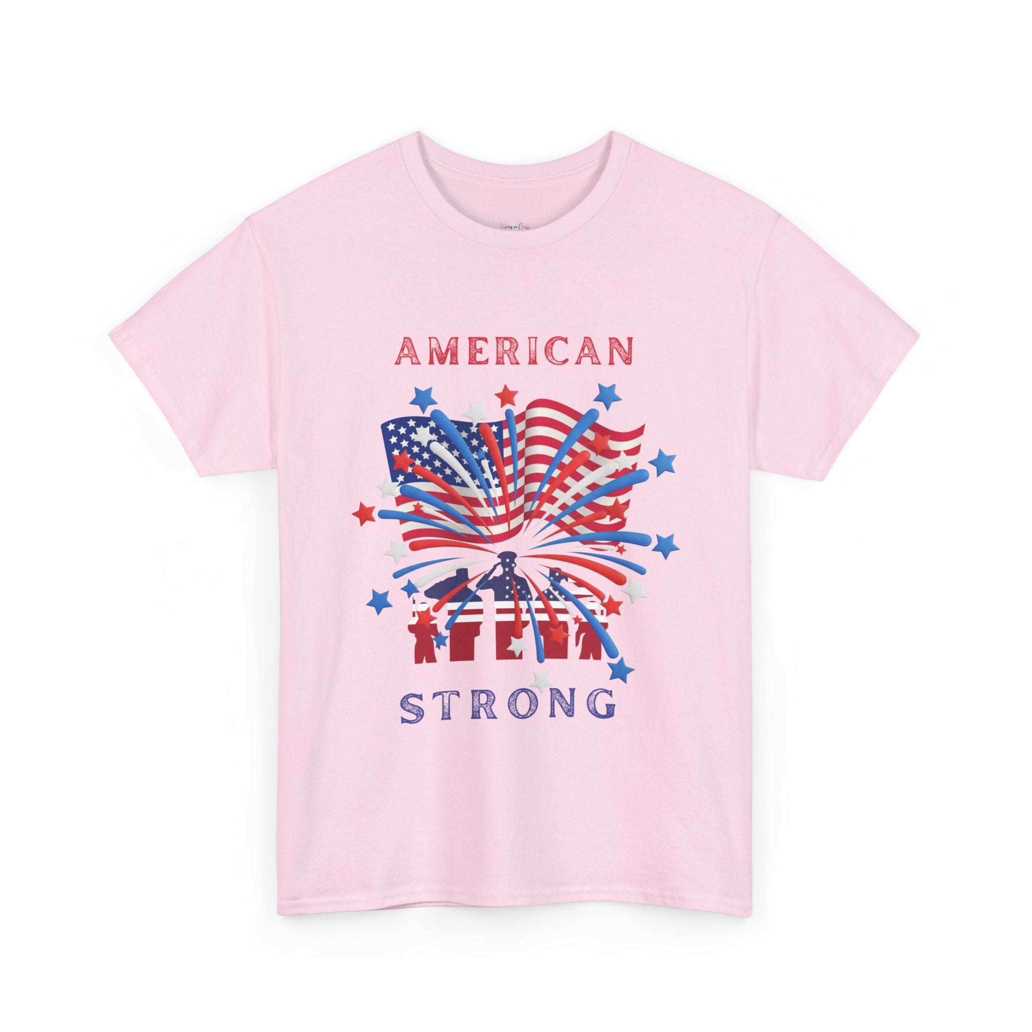 Patriotic Graphic Tee, American Strong T-Shirt, Unisex Cotton Tee, Fourth of July Shirt, Independence Day Apparel, Casual Summer Top