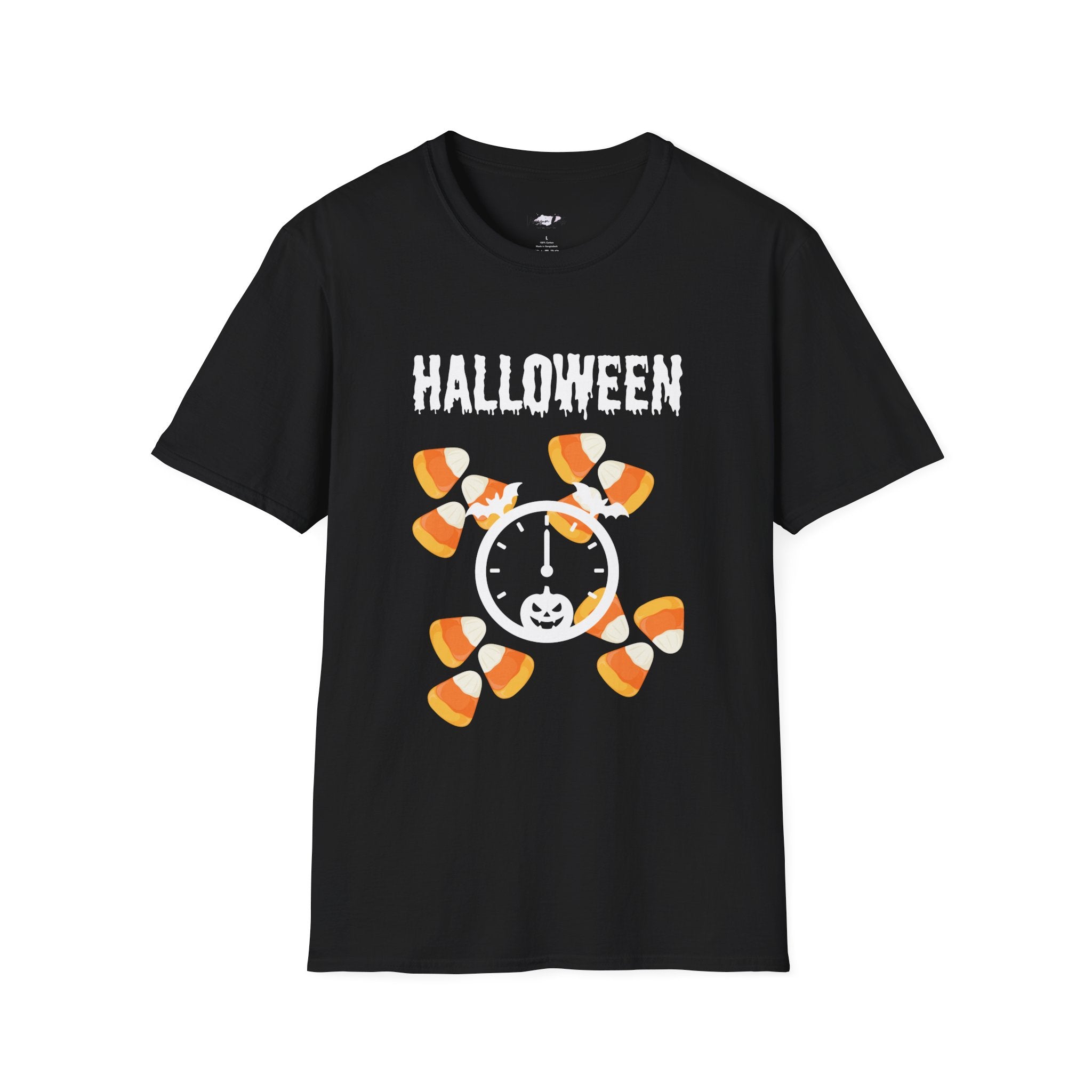 Halloween Candy Clock Unisex T-Shirt, Fun Graphic Tee, Halloween Costume Shirt, Fall Festival Wear, Spooky Season Apparel