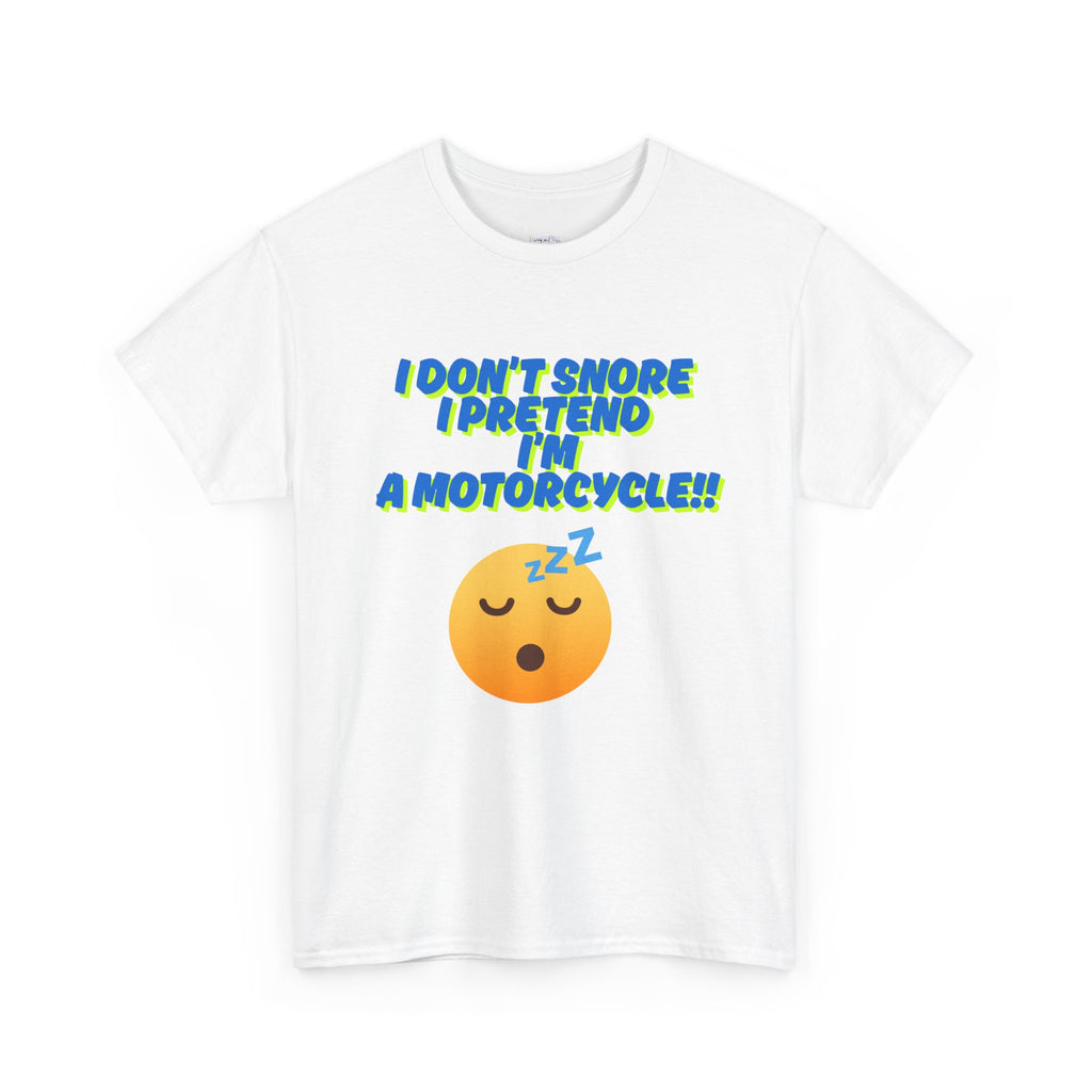 Unisex Heavy Cotton Tee with 'I Don't Snore, I Pretend I'm a Motorcycle' Design | Fun Gift for Motorcyclists, Casual Wear, Birthday, [...]