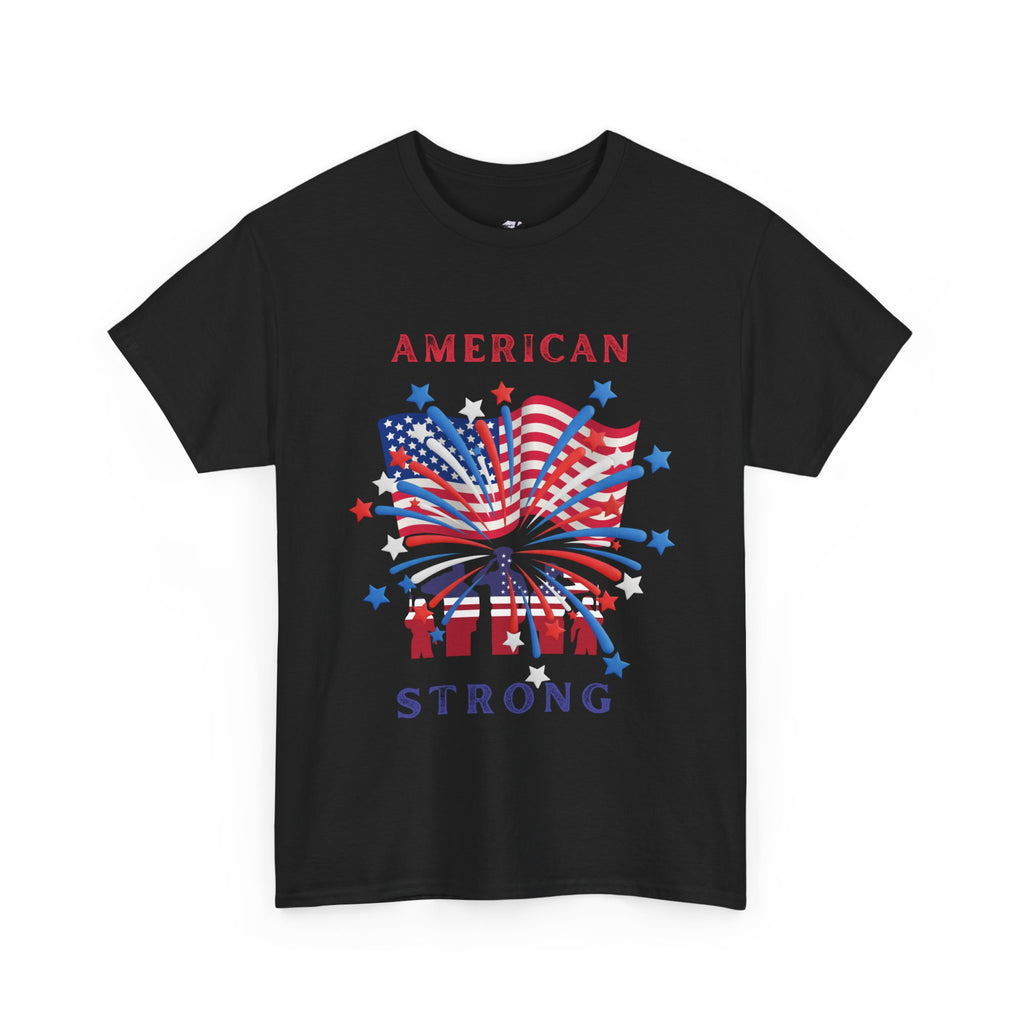 Patriotic Graphic Tee, American Strong T-Shirt, Unisex Cotton Tee, Fourth of July Shirt, Independence Day Apparel, Casual Summer Top