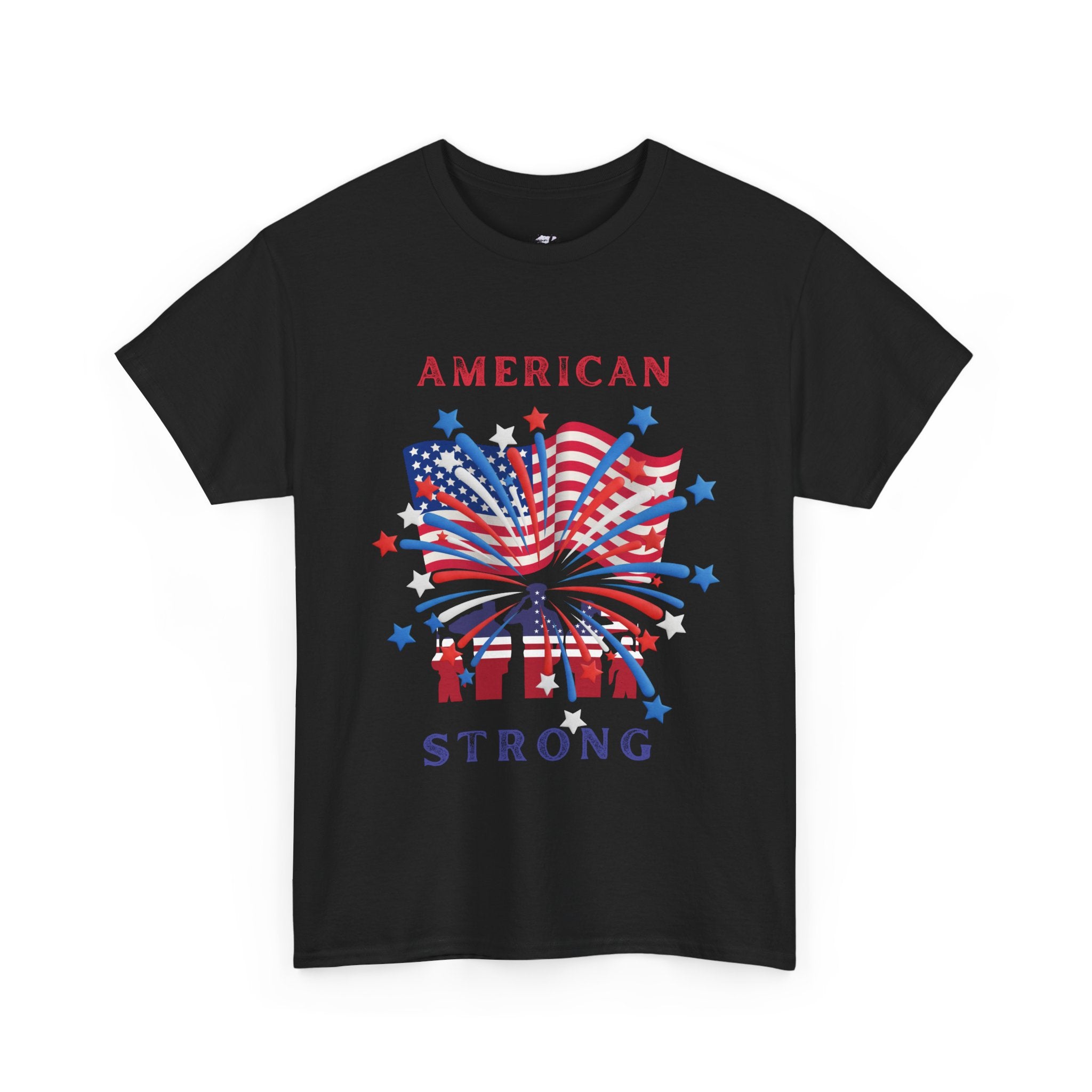 Patriotic Graphic Tee, American Strong T-Shirt, Unisex Cotton Tee, Fourth of July Shirt, Independence Day Apparel, Casual Summer Top