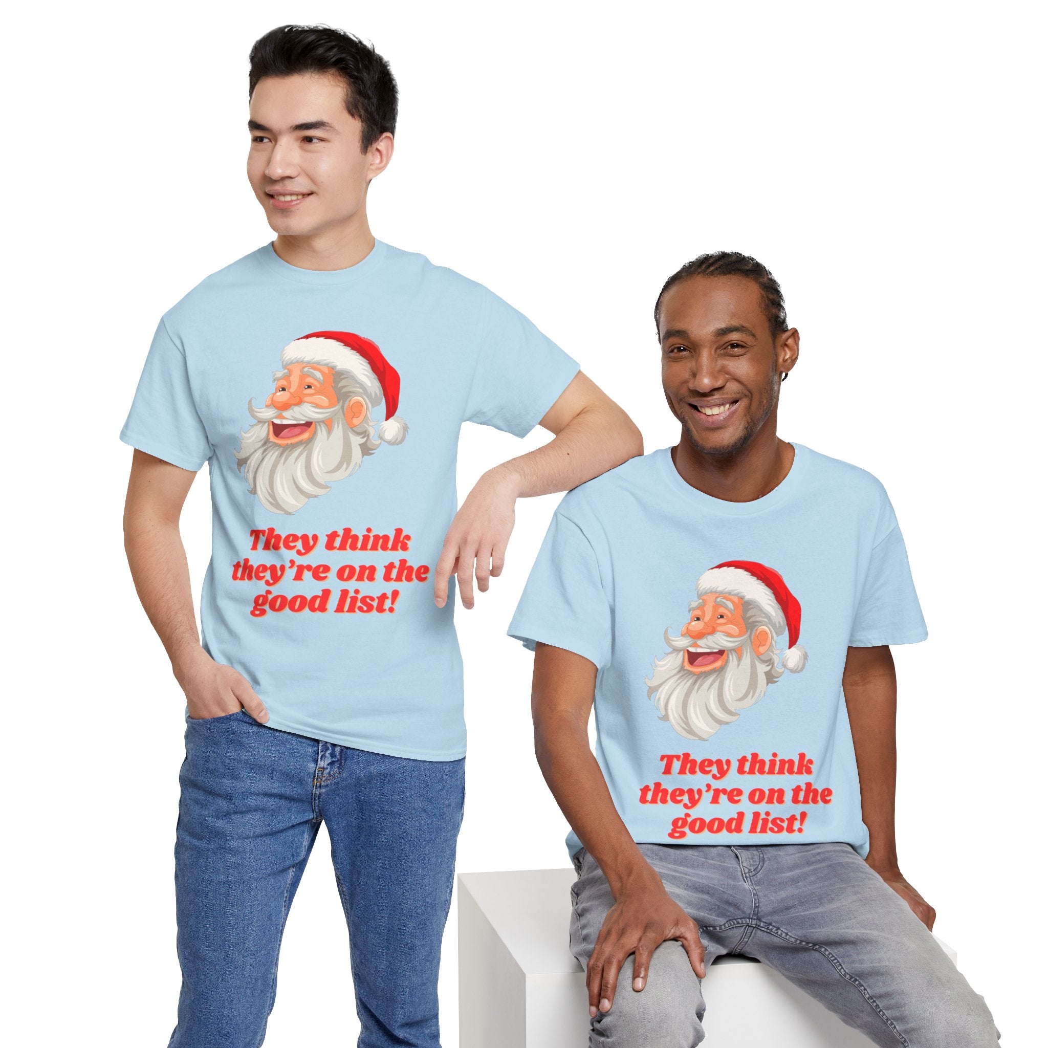 Santa's Good List Tee, Holiday T-Shirt, Fun Christmas Apparel, Unisex Graphic Tee, Funny Santa Shirt, Christmas Gift Idea