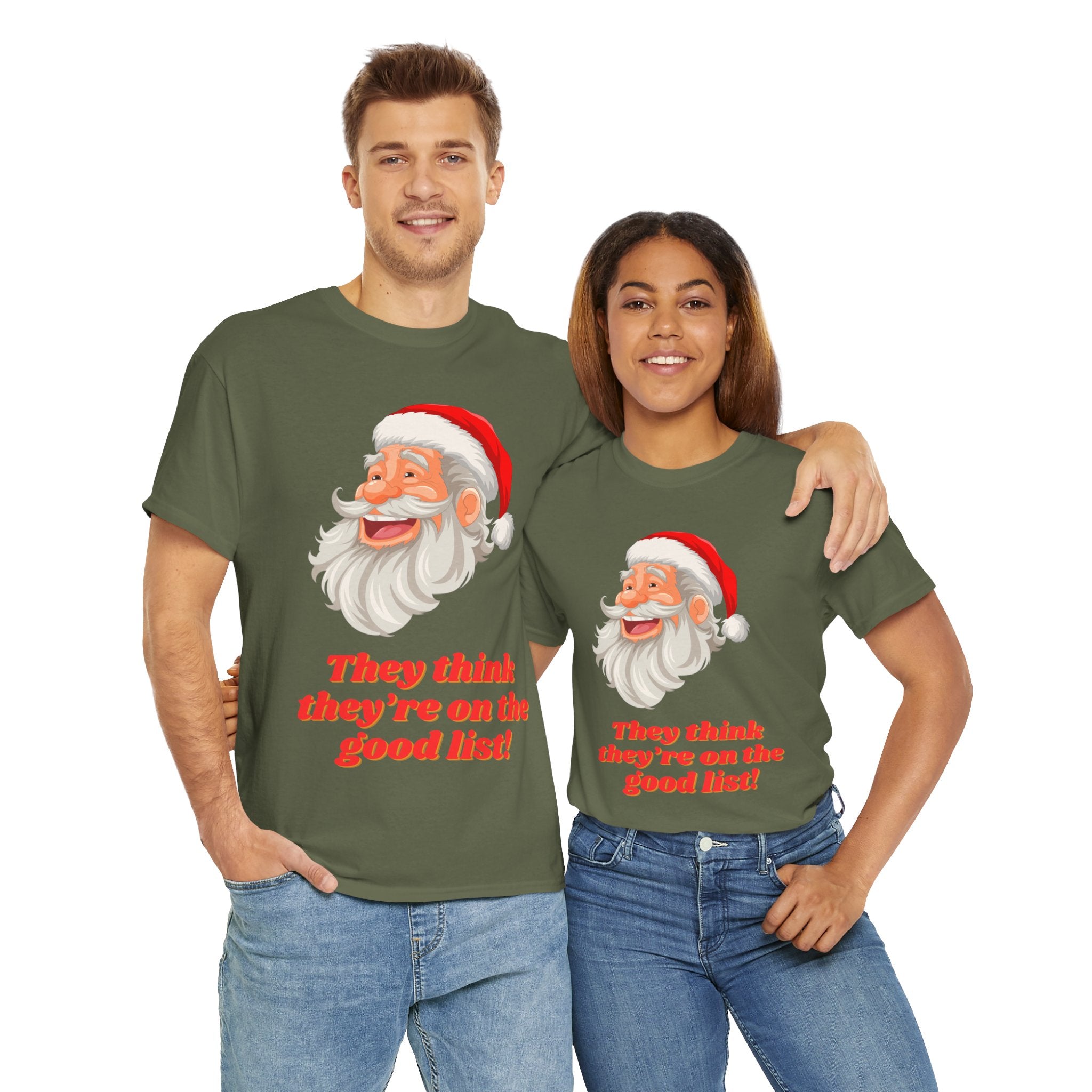 Santa's Good List Tee, Holiday T-Shirt, Fun Christmas Apparel, Unisex Graphic Tee, Funny Santa Shirt, Christmas Gift Idea