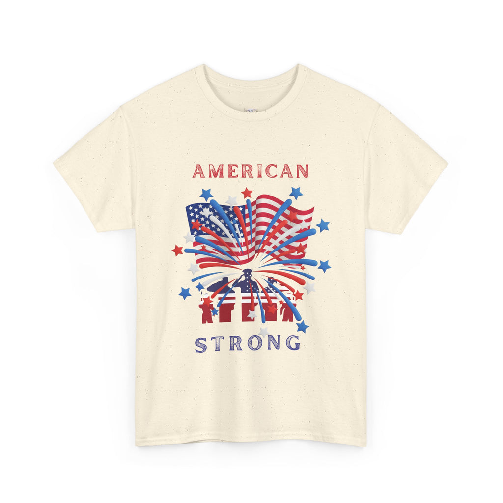 Patriotic Graphic Tee, American Strong T-Shirt, Unisex Cotton Tee, Fourth of July Shirt, Independence Day Apparel, Casual Summer Top