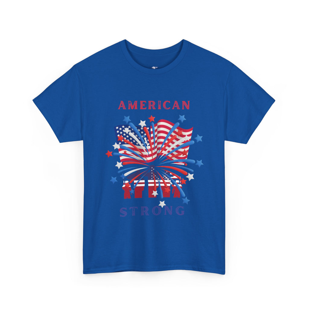 Patriotic Graphic Tee, American Strong T-Shirt, Unisex Cotton Tee, Fourth of July Shirt, Independence Day Apparel, Casual Summer Top