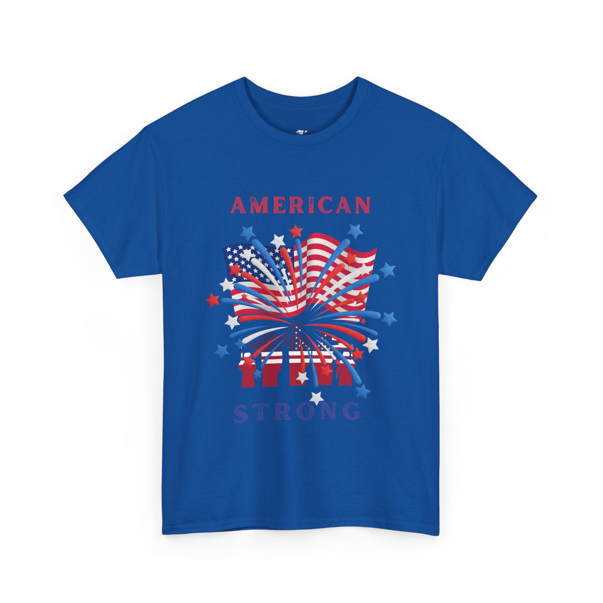 Patriotic Graphic Tee, American Strong T-Shirt, Unisex Cotton Tee, Fourth of July Shirt, Independence Day Apparel, Casual Summer Top