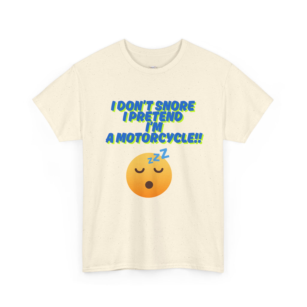 Unisex Heavy Cotton Tee with 'I Don't Snore, I Pretend I'm a Motorcycle' Design | Fun Gift for Motorcyclists, Casual Wear, Birthday, [...]