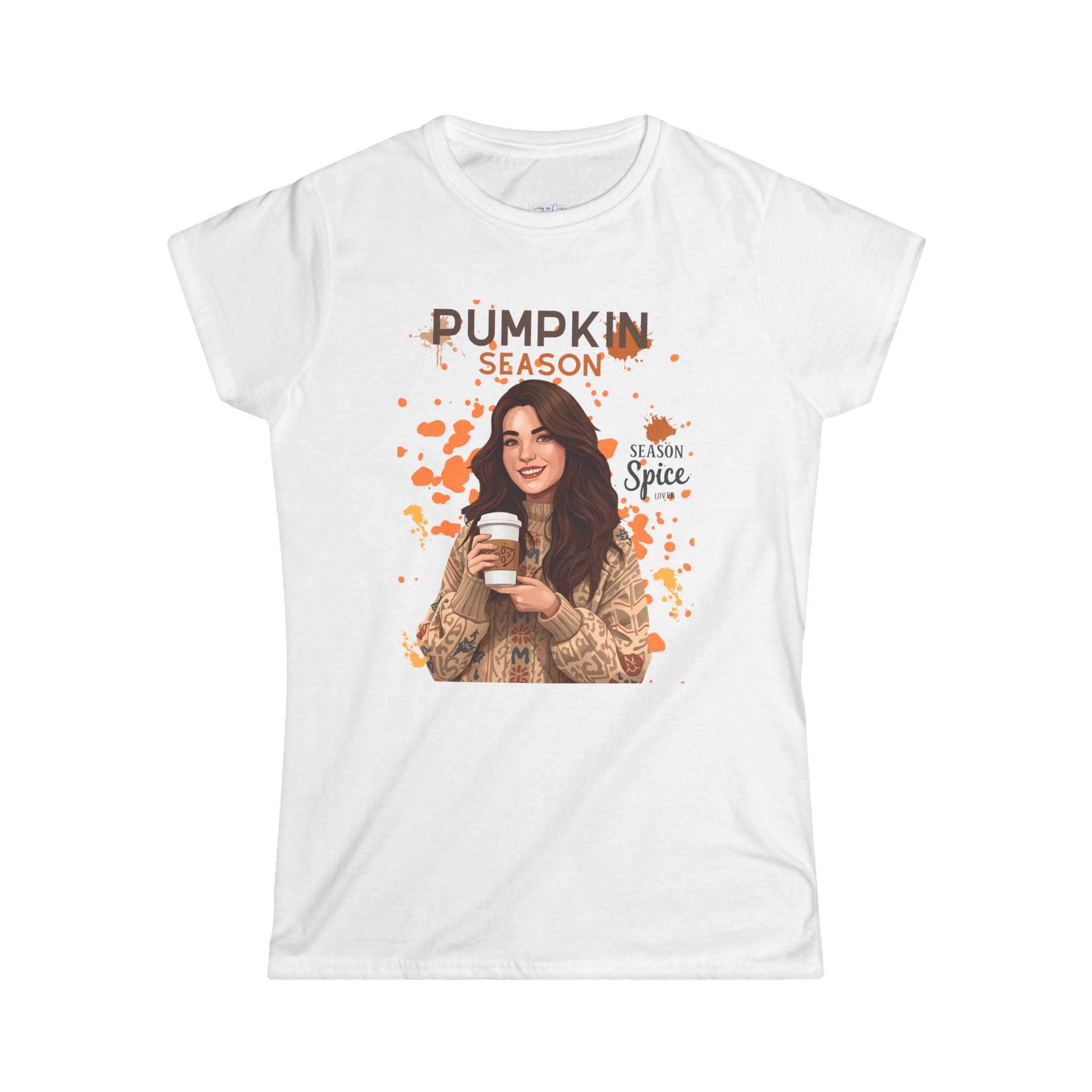 Pumpkin Season Women's Softstyle Tee | Fall Fashion Top, Autumn Tee, Cozy Pumpkin Spice Shirt, Gift for Her, Halloween Outfit