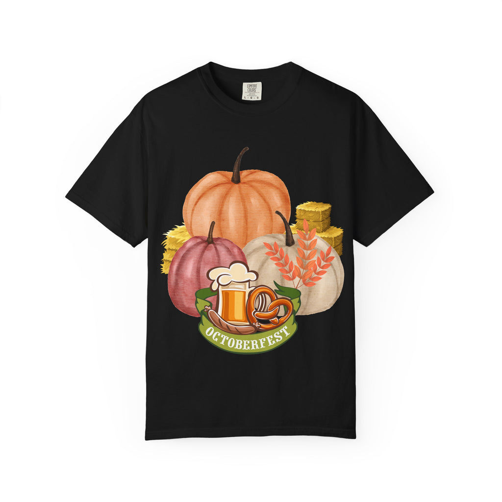 Octoberfest Fall Halloween Thanksgiving Unisex Garment-Dyed T-shirt, Oktoberfest Tee, Autumn Shirt, Spooky Season Top, Turkey Day Apparel,
