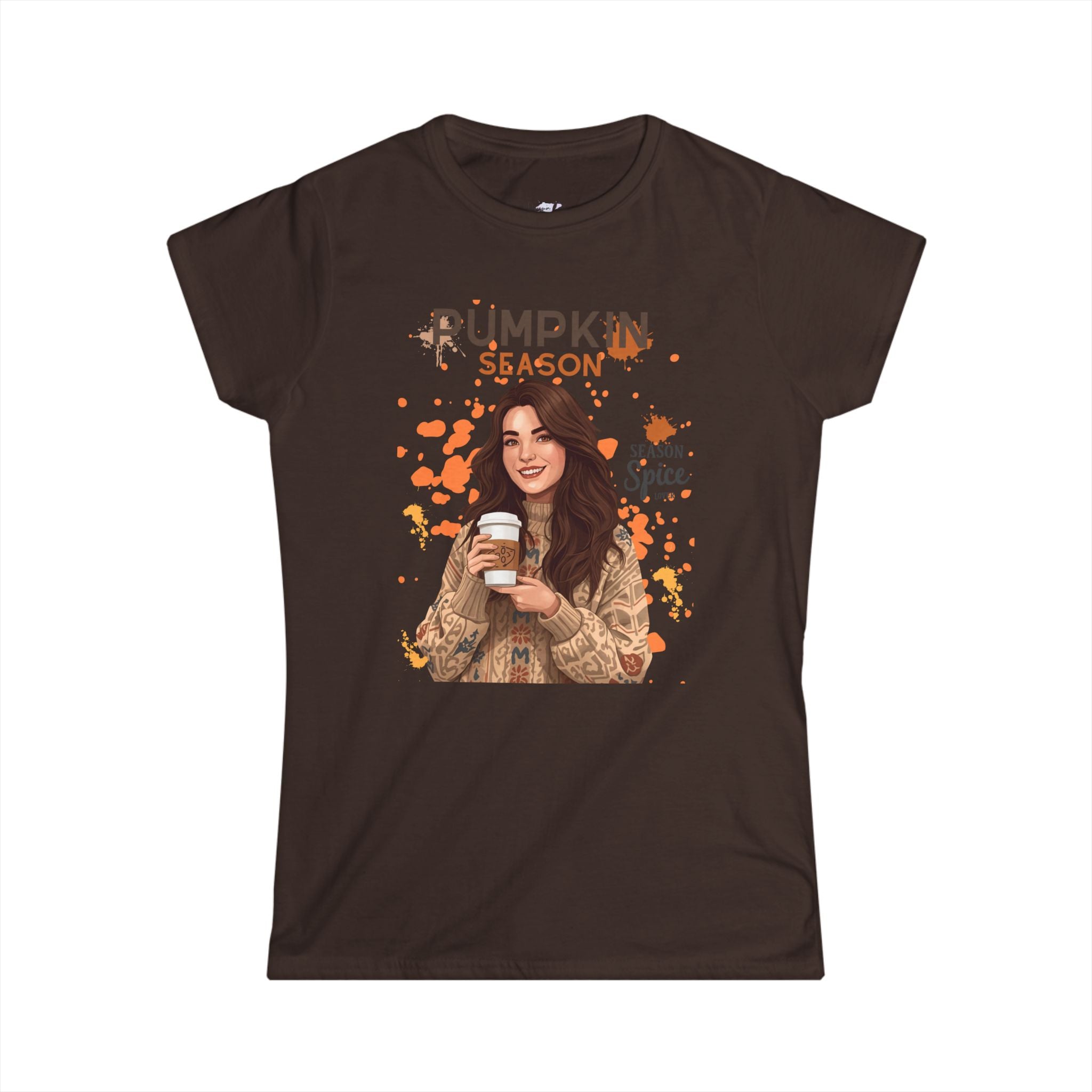 Pumpkin Season Women's Softstyle Tee | Fall Fashion Top, Autumn Tee, Cozy Pumpkin Spice Shirt, Gift for Her, Halloween Outfit