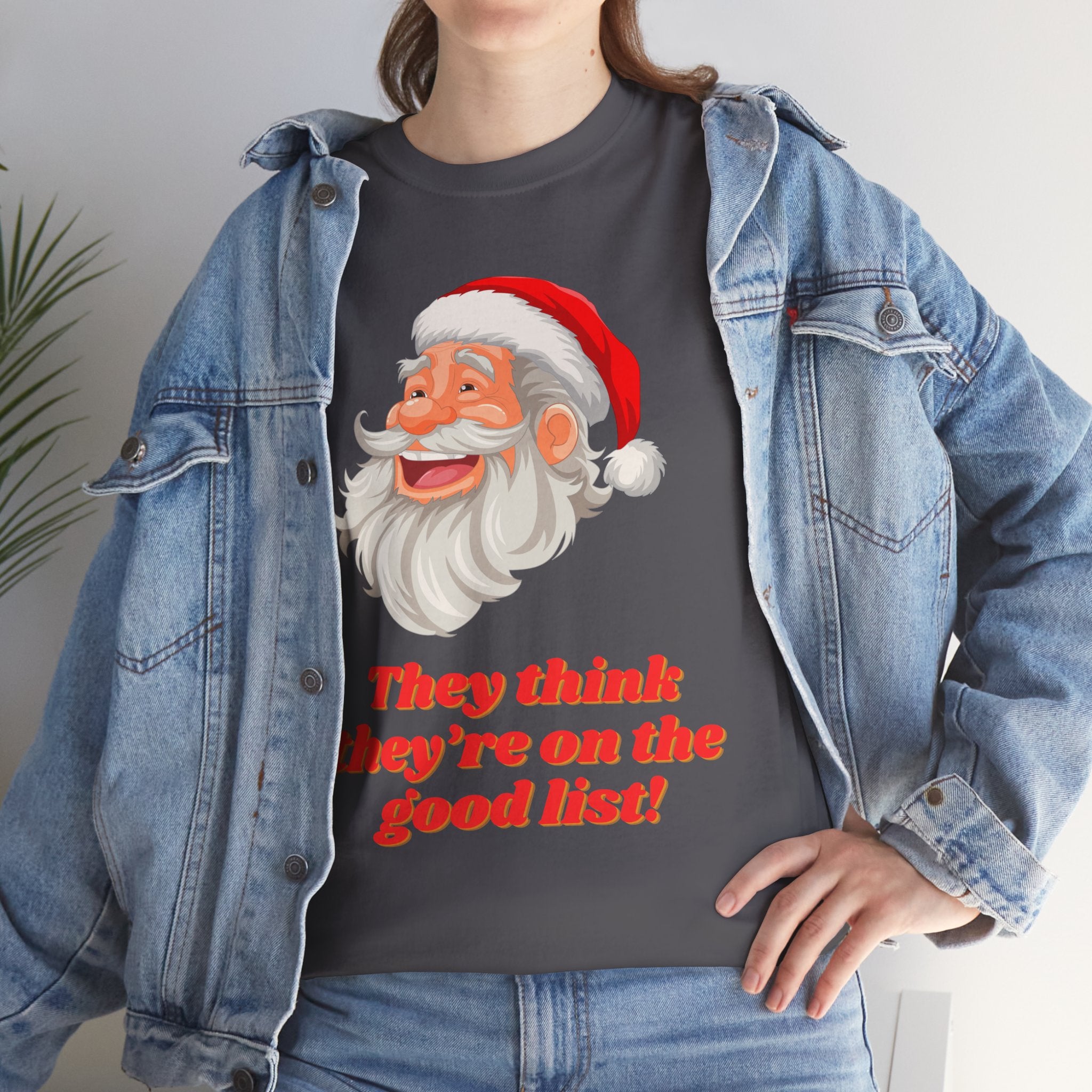Santa's Good List Tee, Holiday T-Shirt, Fun Christmas Apparel, Unisex Graphic Tee, Funny Santa Shirt, Christmas Gift Idea