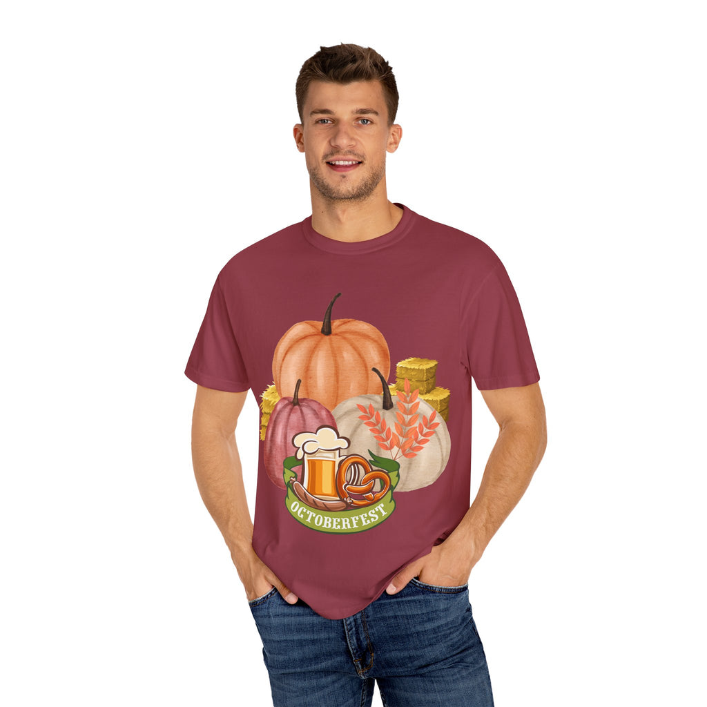 Octoberfest Fall Halloween Thanksgiving Unisex Garment-Dyed T-shirt, Oktoberfest Tee, Autumn Shirt, Spooky Season Top, Turkey Day Apparel,