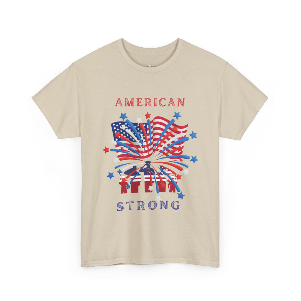 Patriotic Graphic Tee, American Strong T-Shirt, Unisex Cotton Tee, Fourth of July Shirt, Independence Day Apparel, Casual Summer Top