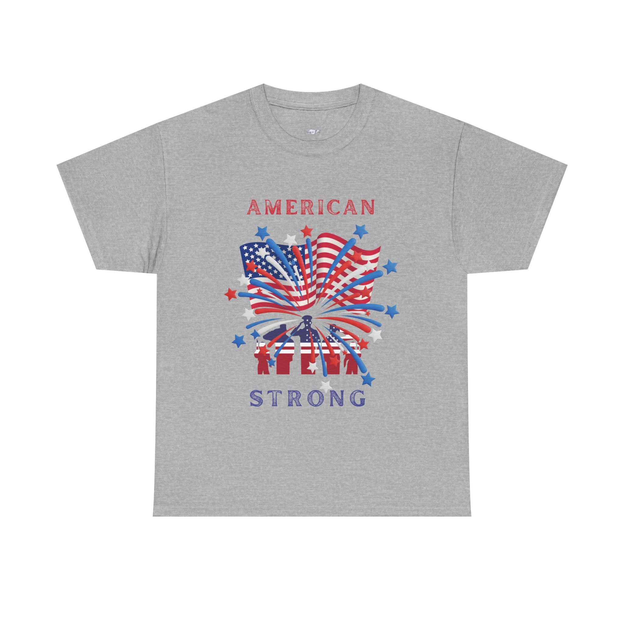 Patriotic Graphic Tee, American Strong T-Shirt, Unisex Cotton Tee, Fourth of July Shirt, Independence Day Apparel, Casual Summer Top