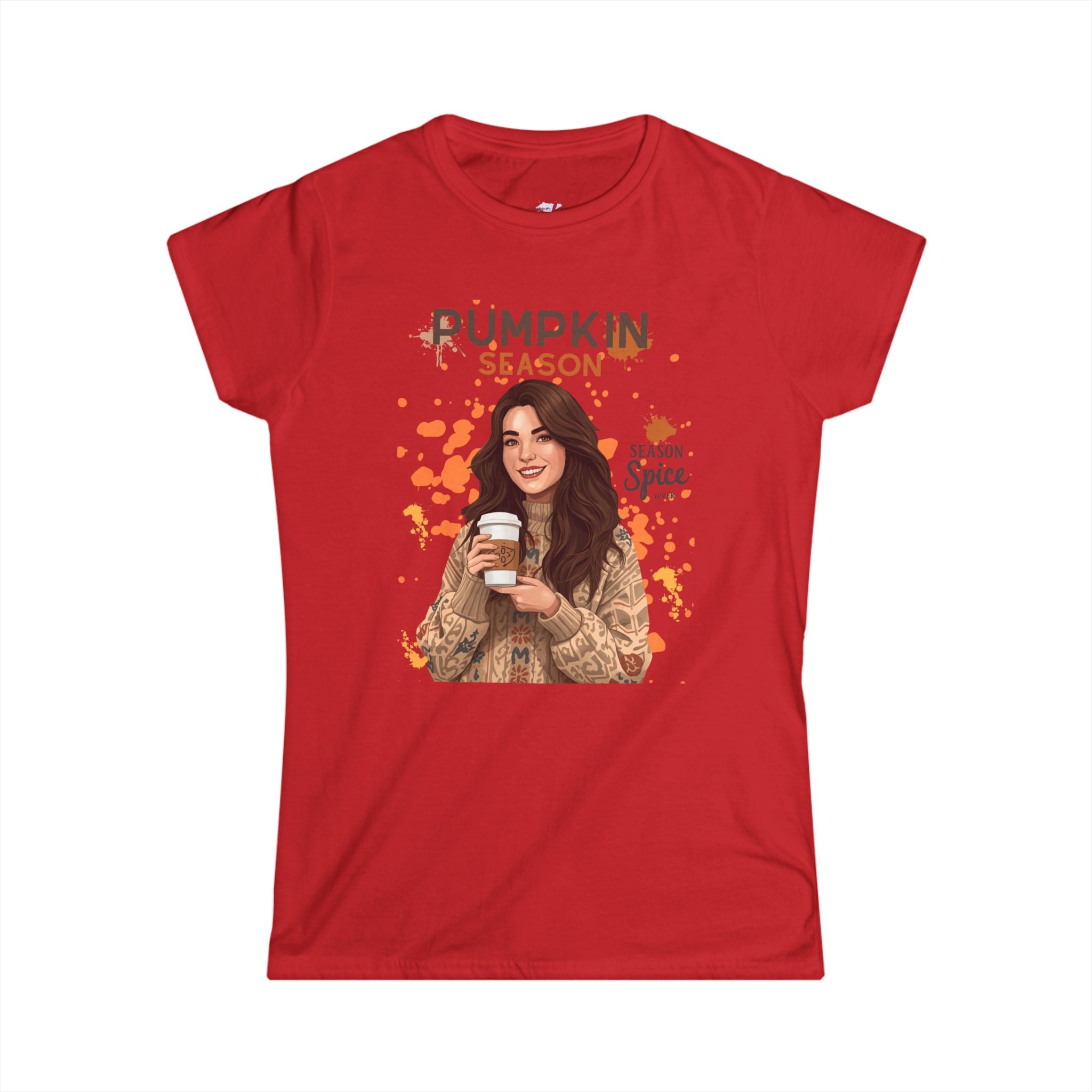 Pumpkin Season Women's Softstyle Tee | Fall Fashion Top, Autumn Tee, Cozy Pumpkin Spice Shirt, Gift for Her, Halloween Outfit