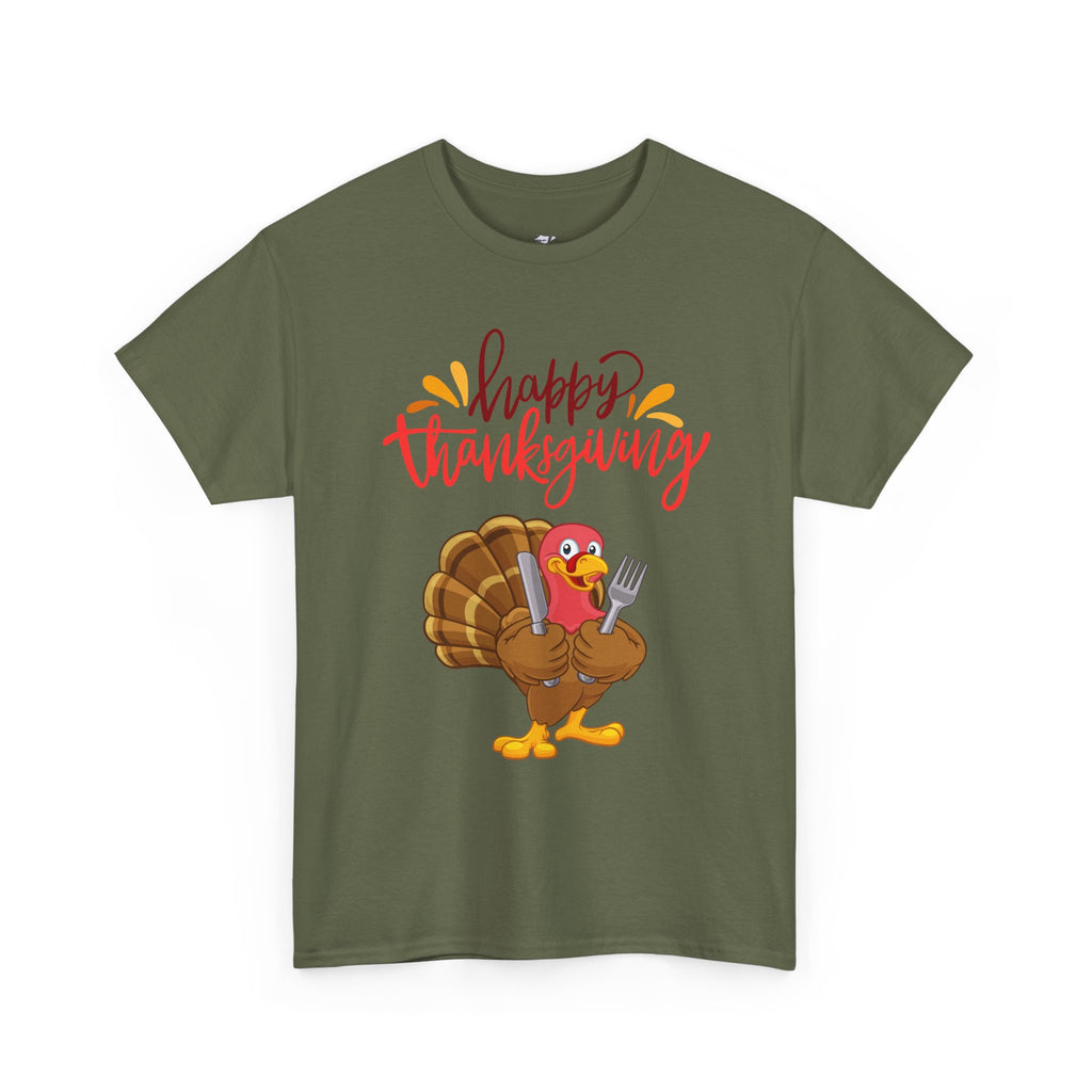 Thanksgiving Turkey Tee, Unisex Heavy Cotton Shirt, Funny Holiday T-Shirt, Family Gathering Apparel, Thanksgiving Outfit, Feast Day Clothing
