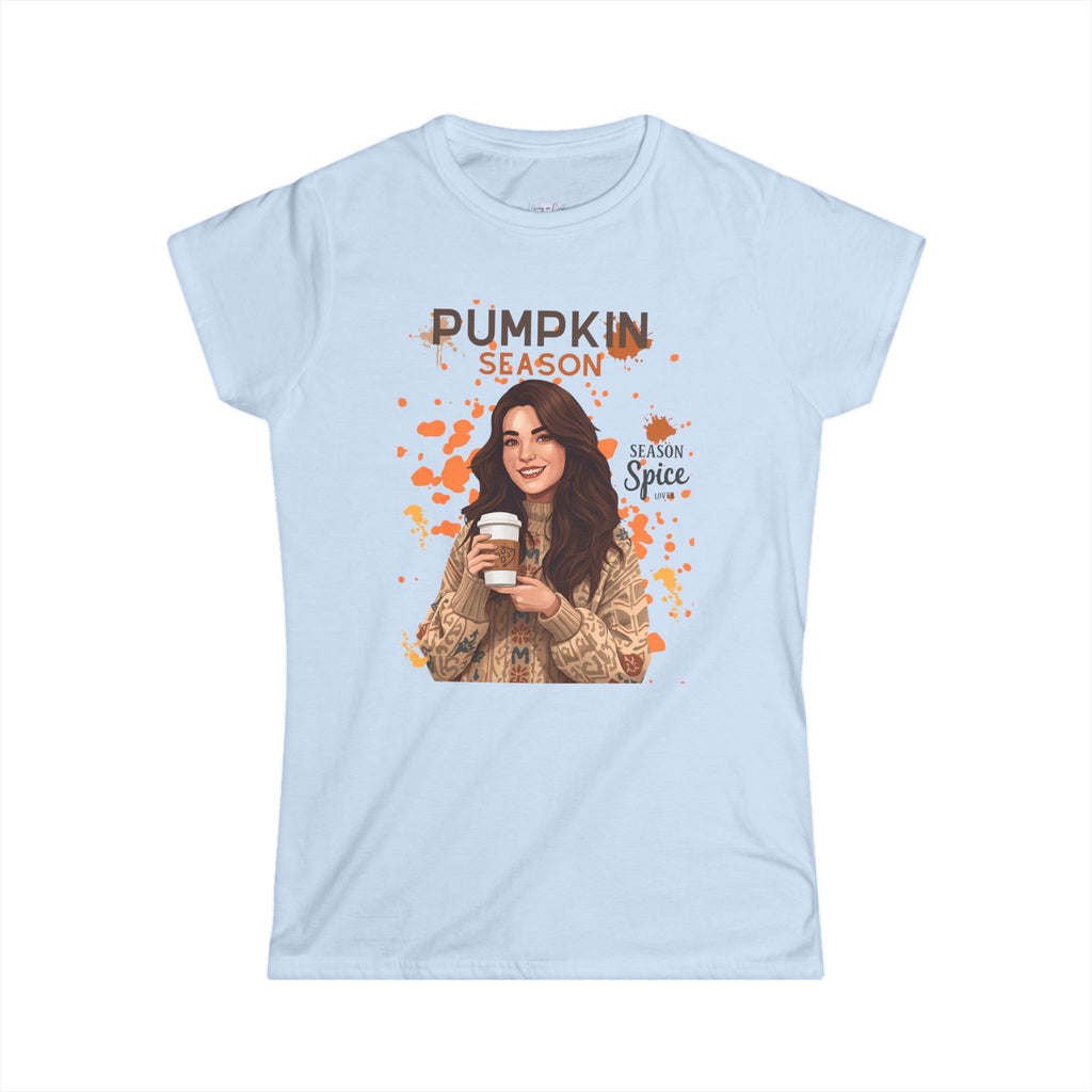 Pumpkin Season Women's Softstyle Tee | Fall Fashion Top, Autumn Tee, Cozy Pumpkin Spice Shirt, Gift for Her, Halloween Outfit