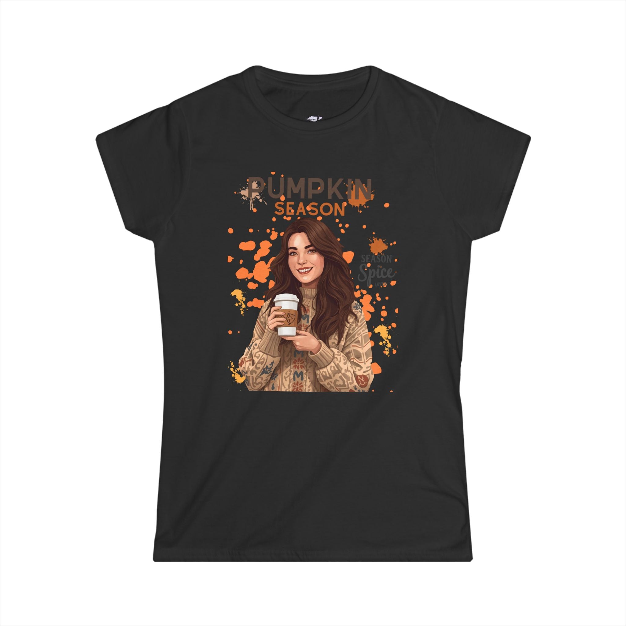Pumpkin Season Women's Softstyle Tee | Fall Fashion Top, Autumn Tee, Cozy Pumpkin Spice Shirt, Gift for Her, Halloween Outfit