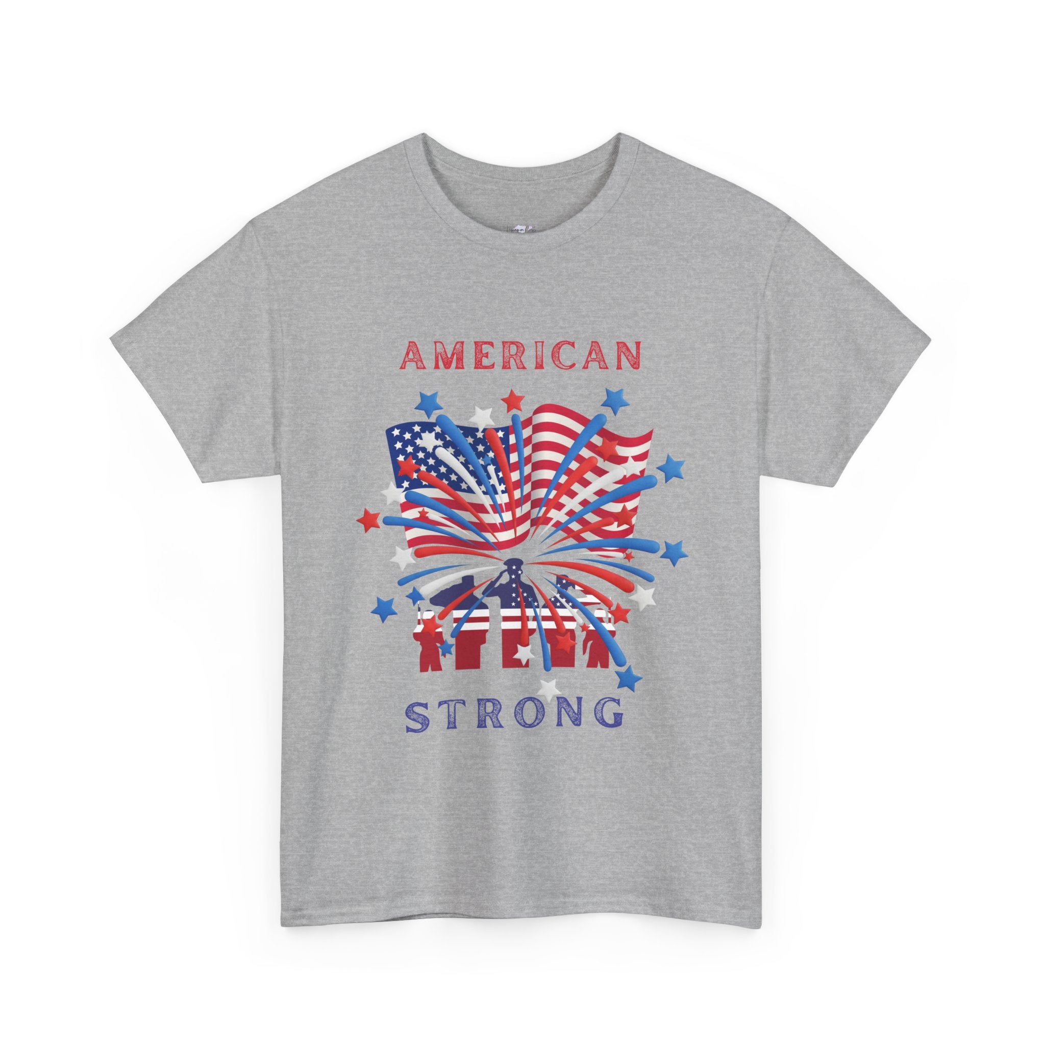 Patriotic Graphic Tee, American Strong T-Shirt, Unisex Cotton Tee, Fourth of July Shirt, Independence Day Apparel, Casual Summer Top