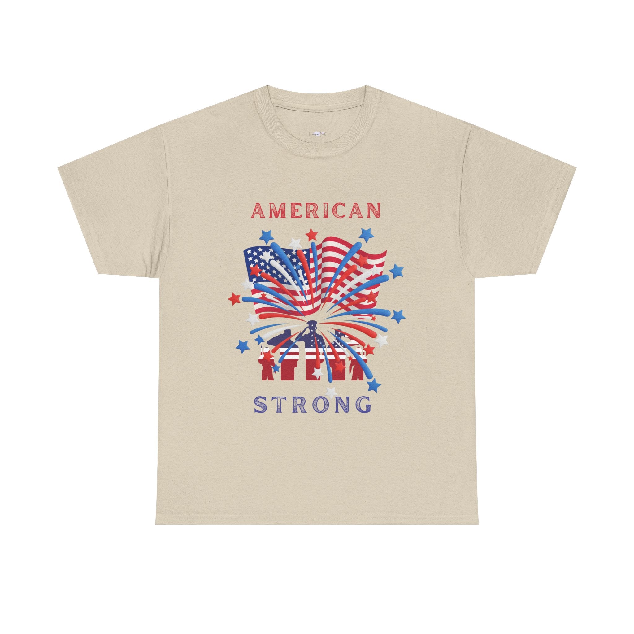 Patriotic Graphic Tee, American Strong T-Shirt, Unisex Cotton Tee, Fourth of July Shirt, Independence Day Apparel, Casual Summer Top